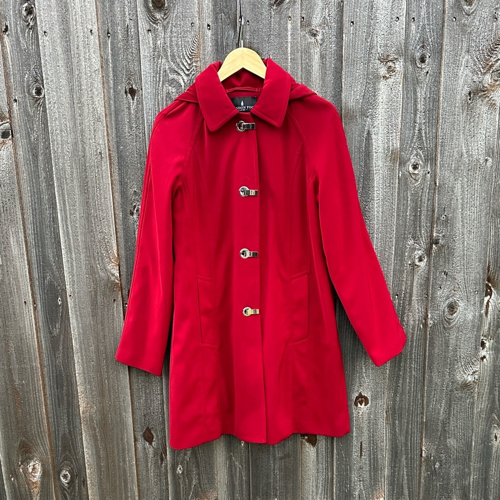 London Fog Women's Bold Red Trench Coat